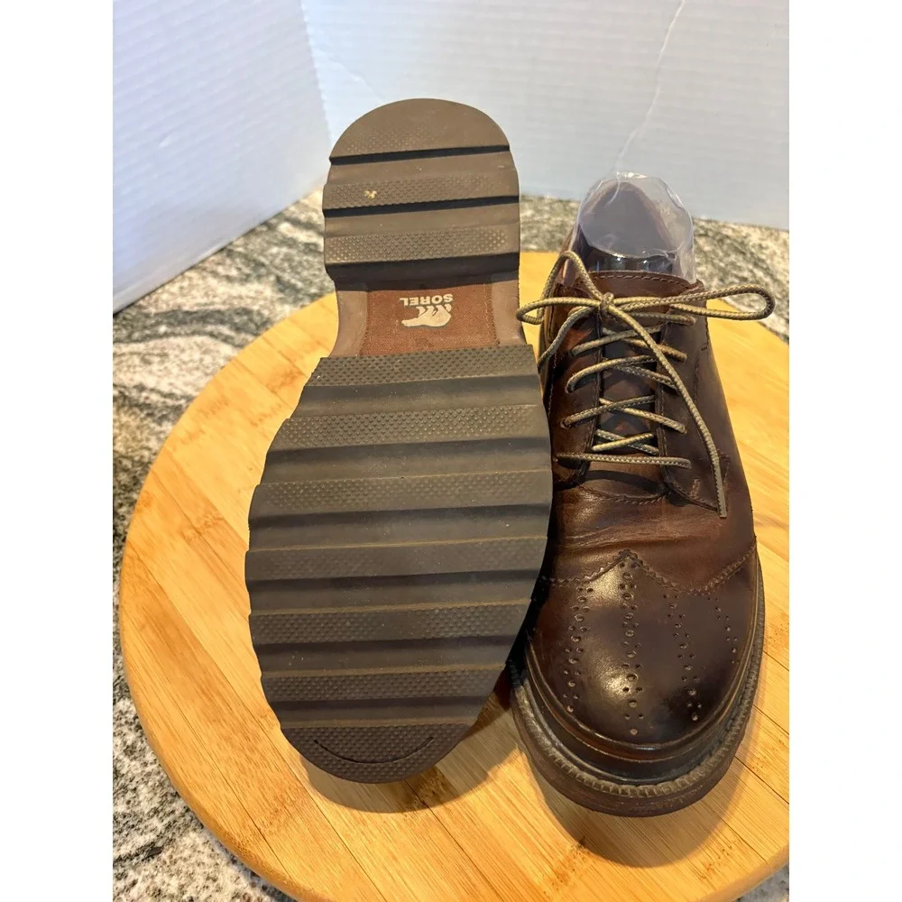 Sorel Mens Brown Leather Wingtip Brogue Lace Up Oxford Shoes Size 8.5 SKU83‎